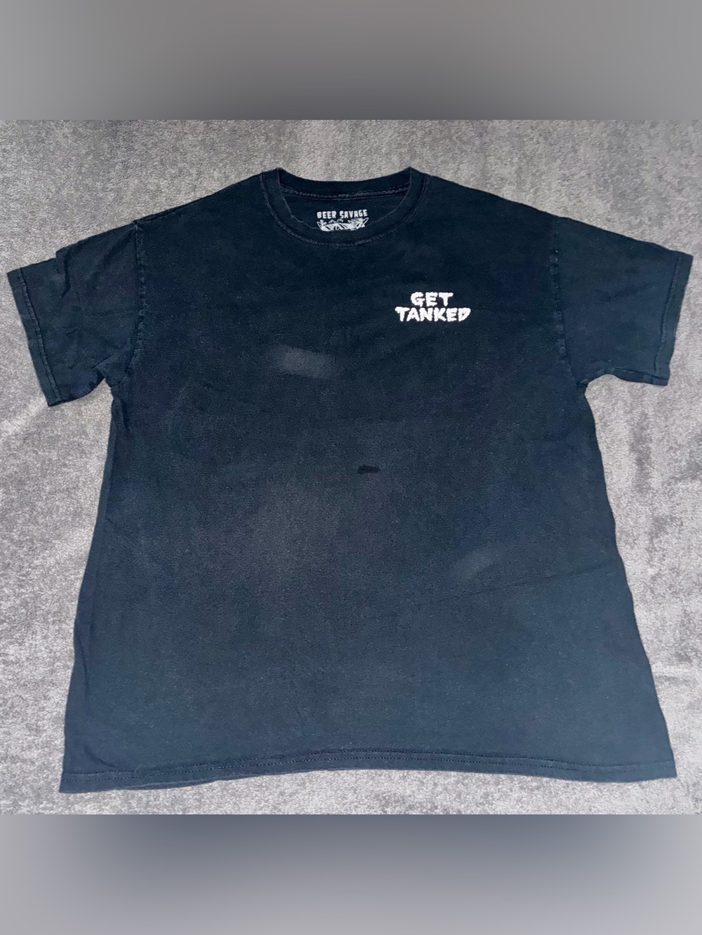 Get Tanked beer savage Black Graphic Tee Men L
